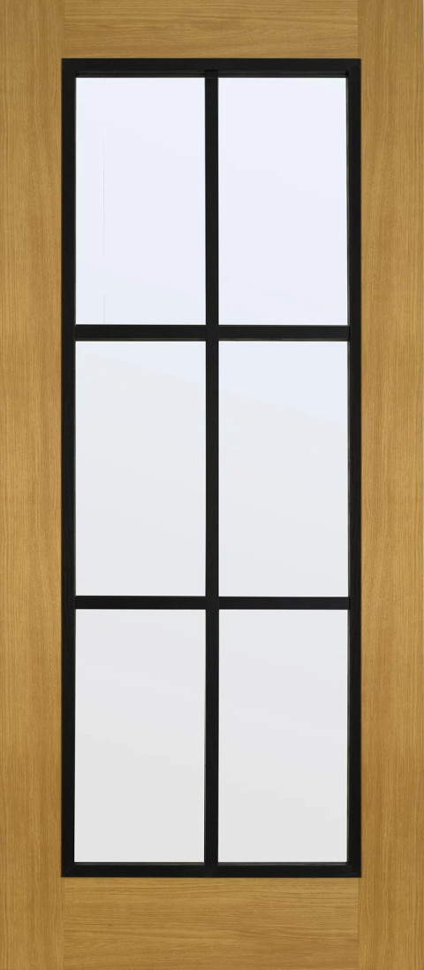 Shaker Black-on-Oak Clear Glass