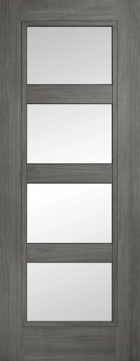 Shaker Grey 4 Panel Clear Glass