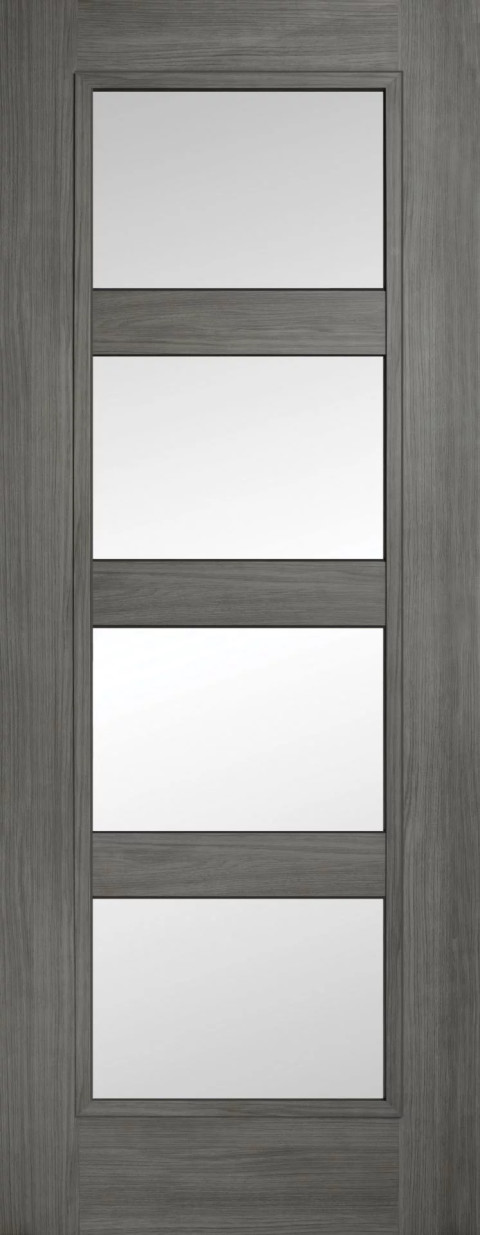 Shaker Grey 4 Panel Clear Glass
